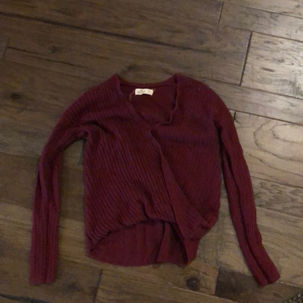 Red Crossover Sweater